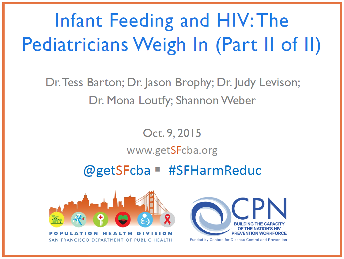 Infant Feeding and HIV: Pediatricians' Perspectives Webinar