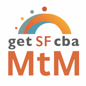 Mentoring the Managers Logo. Orange uppercase letter M, lowercase letter t, and uppercase letter M under the getSFcba Logo
